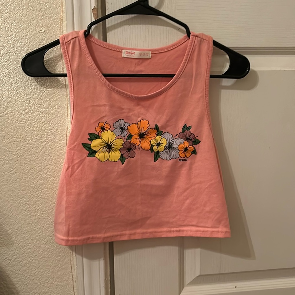 Size small pink tank top with flowers